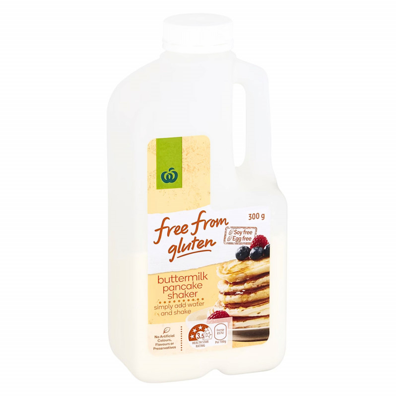 [Expiry Date: 27/01/2027] Woolworths Free From Gluten Buttermilk Pancake Shaker 350g