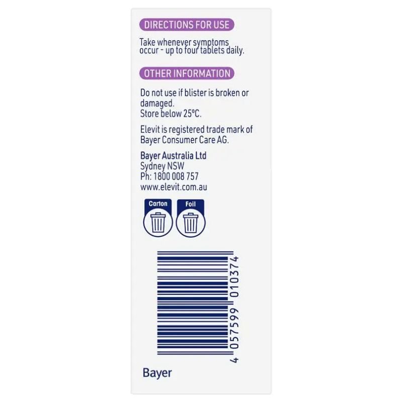 [Expiry: 04/2027] elevit Morning Sickness Relief 60 Tablets