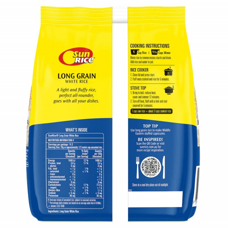 [Expiry: 03/11/2027] Sunrice White Rice Premium Long Grain 1kg