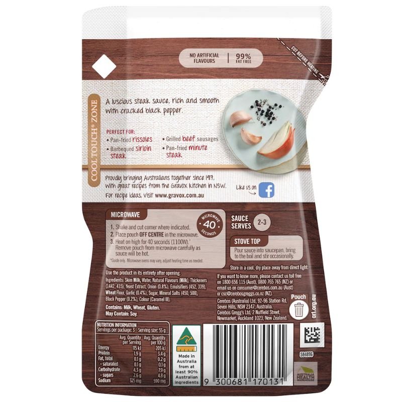 [Expiry Date: 23/07/2027] Gravox Pepper Steak Sauce Liquid Pouch 165g