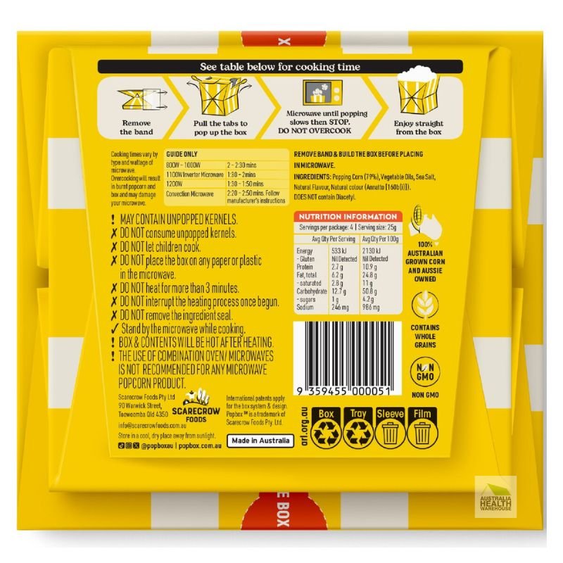[Expiry: 12/02/2027] Pop Box Mega Butter Flavour Microwave Popcorn 100g