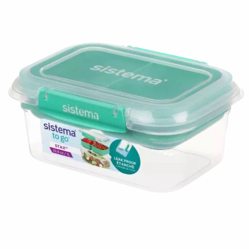 Sistema To Go Rectangle Stax Food Container 1 Litre (Green)