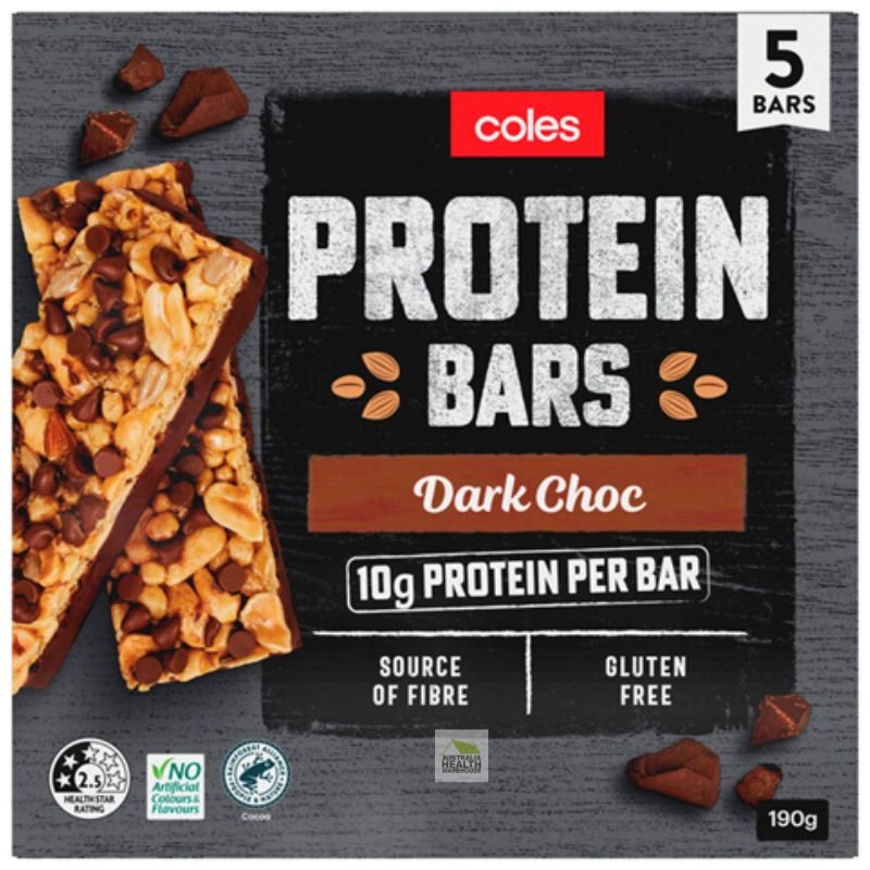 Coles Protein Bars Dark Choc 5 Pack 190g