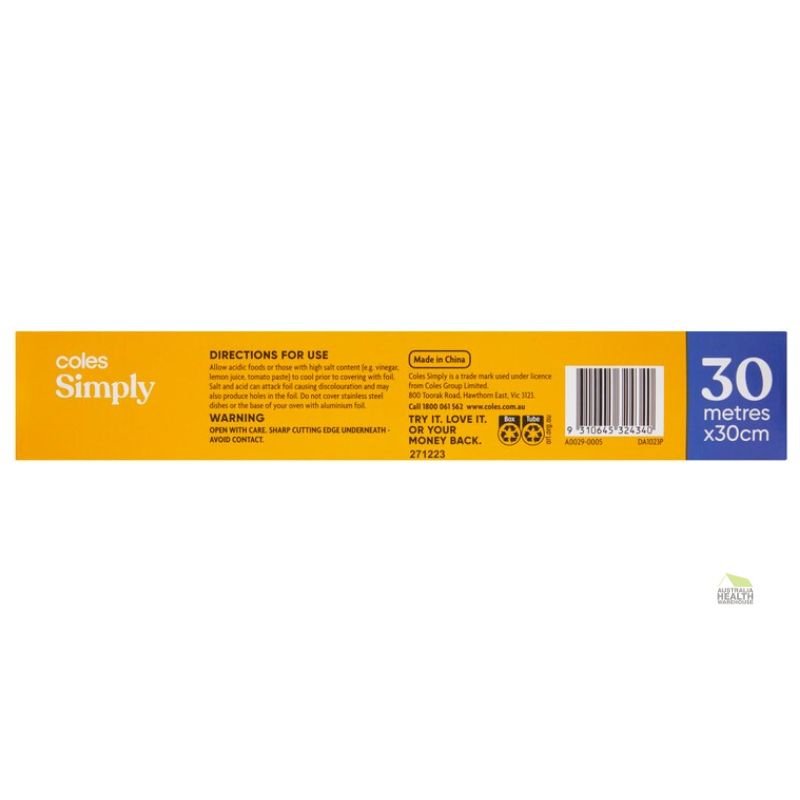 Coles Simply Aluminium Foil 30 Metres