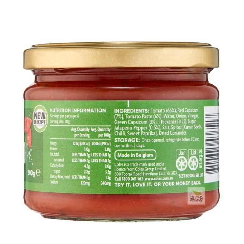 [Expiry: 30/04/2028] Coles Mild Tomato Salsa 300g