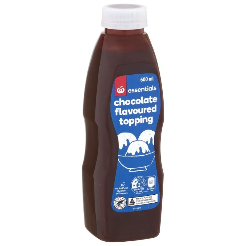 [Expiry Date: 30/10/2026] Woolworths Essentials Chocolate Flavoured Topping 600mL