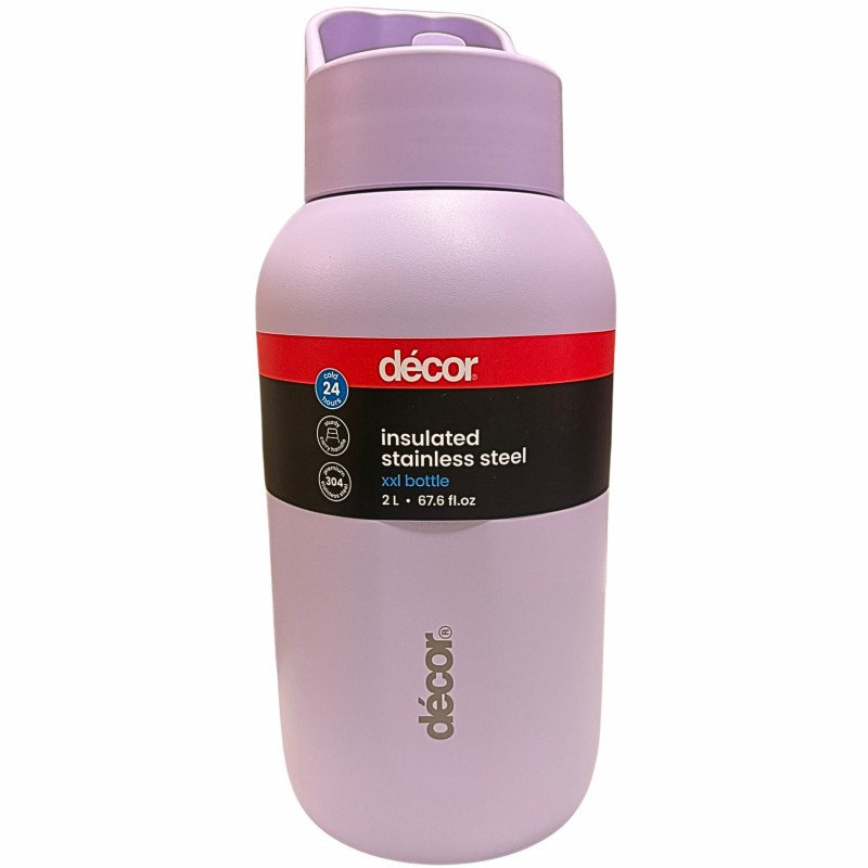Decor Insulated Double Wall XXL Stainless Steel Bottle 2 Litre (PURPLE)
