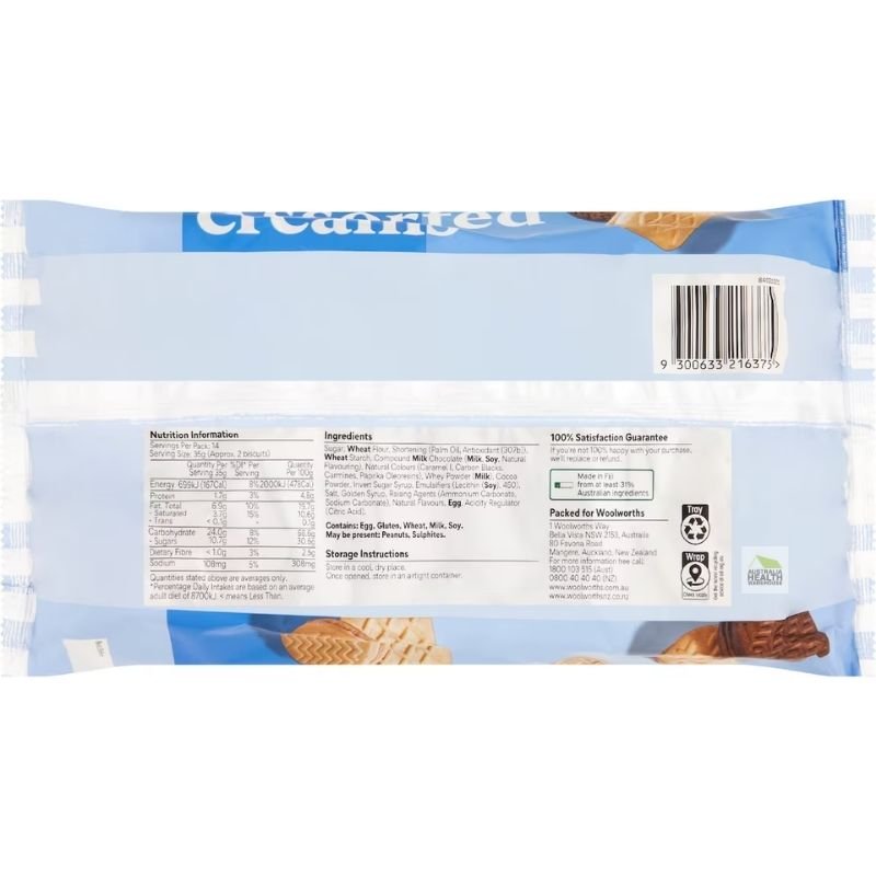 Woolworths Assorted Creams Biscuits 500g
