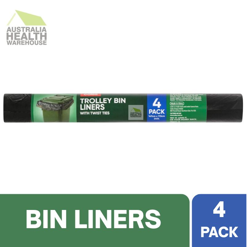 Coles Trolly Bin Liners with Twist Ties 4 Pack