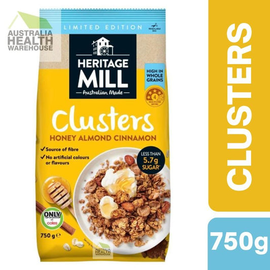 [Expiry Date: 22/05/2026] Heritage Mill Clusters Honey, Almond & Cinnamon 750g