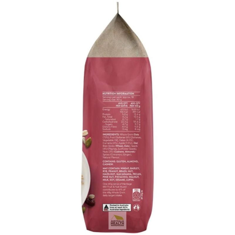 [Expiry Date: 17/05/2026] Heritage Mill Muesli Natural Fruit & Nut 750g