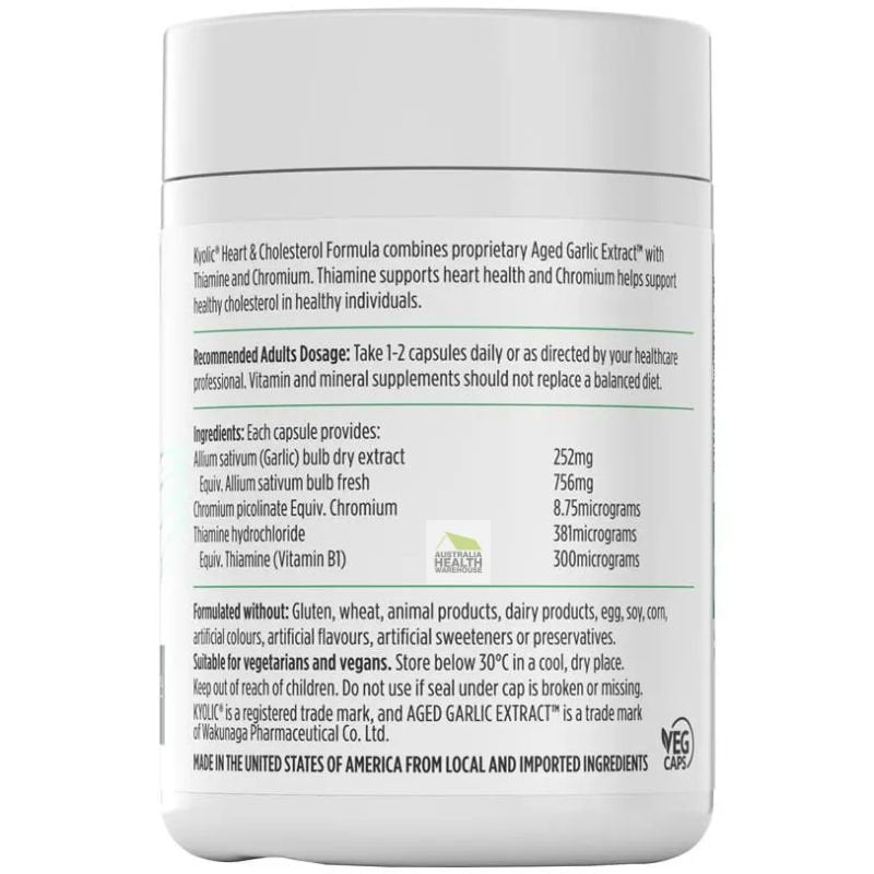 [Expiry: 10/2027] Nutra-Life Kyolic Aged Garlic Extract Heart & Cholesterol Formula 120 Capsules