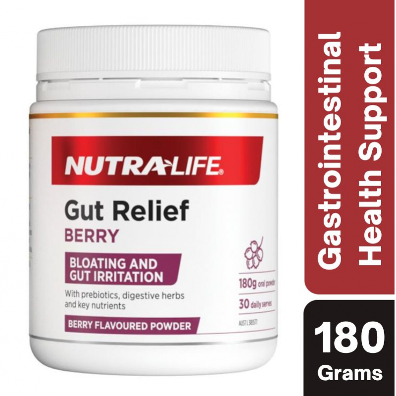 [Expiry: 10/2026] Nutra-Life Gut Relief Berry Flavour 180g