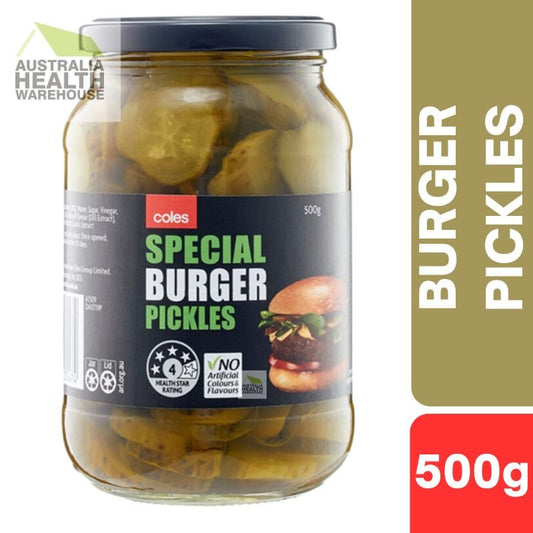 [Expiry:24/08/2027] Coles Special Burger Pickles 500g