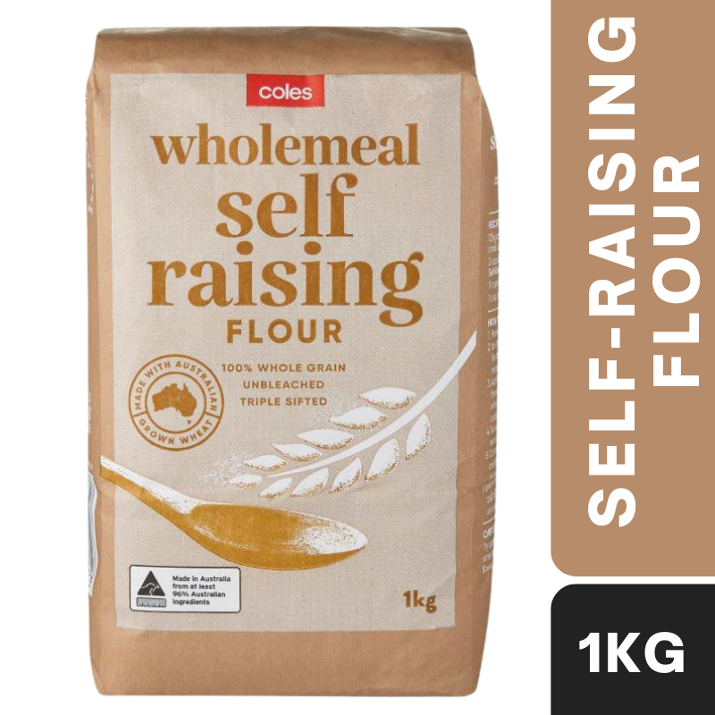 [CLEARANCE Expiry Date: 19/08/2026] Coles Wholemeal Self Raising Flour 1kg