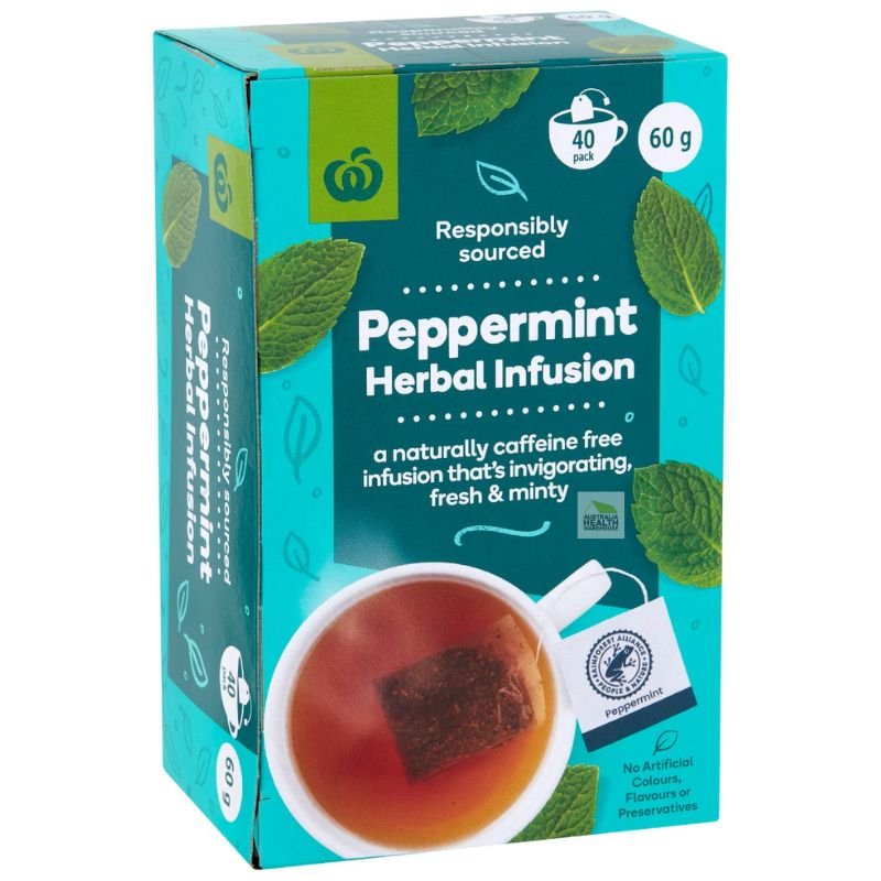 [Expiry: 07/01/2028] Woolworths Peppermint Herbal Infusion Tea 40 Pack