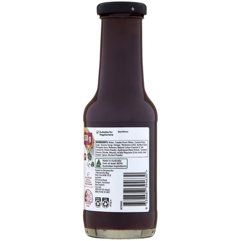 [Expiry: 30/01/2027] Woolworths Sweet & Smokey BBQ Marinade 330g