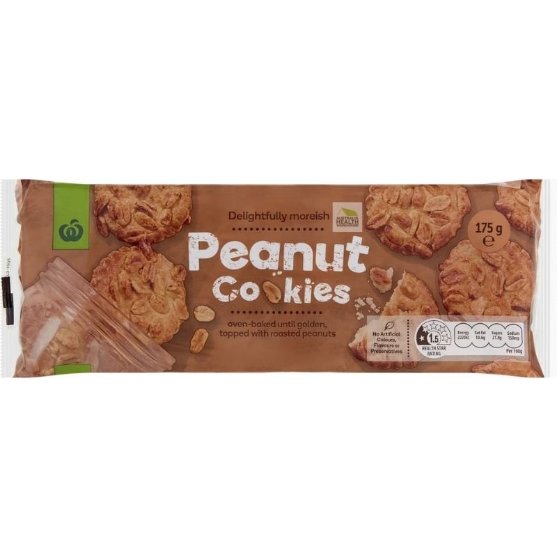 [CLEARANCE Expiry: 28/02/2026]  Woolworths Peanut Cookies 175g