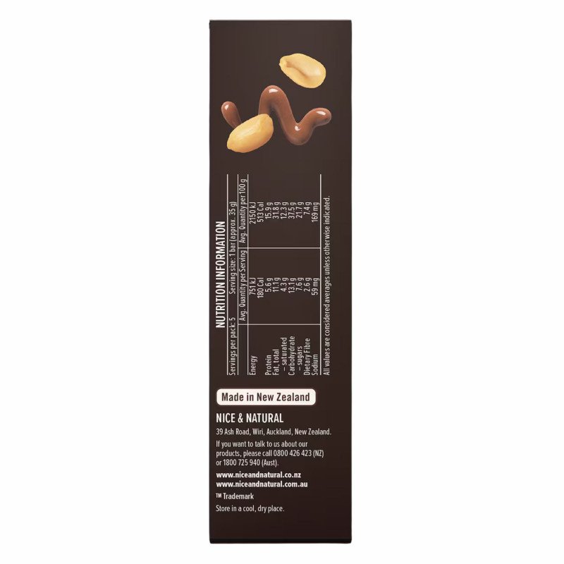 [Expiry Date: 02/12/2026] Nice & Natural Nut Butter Bars Peanut Butter 5 Pack 175g