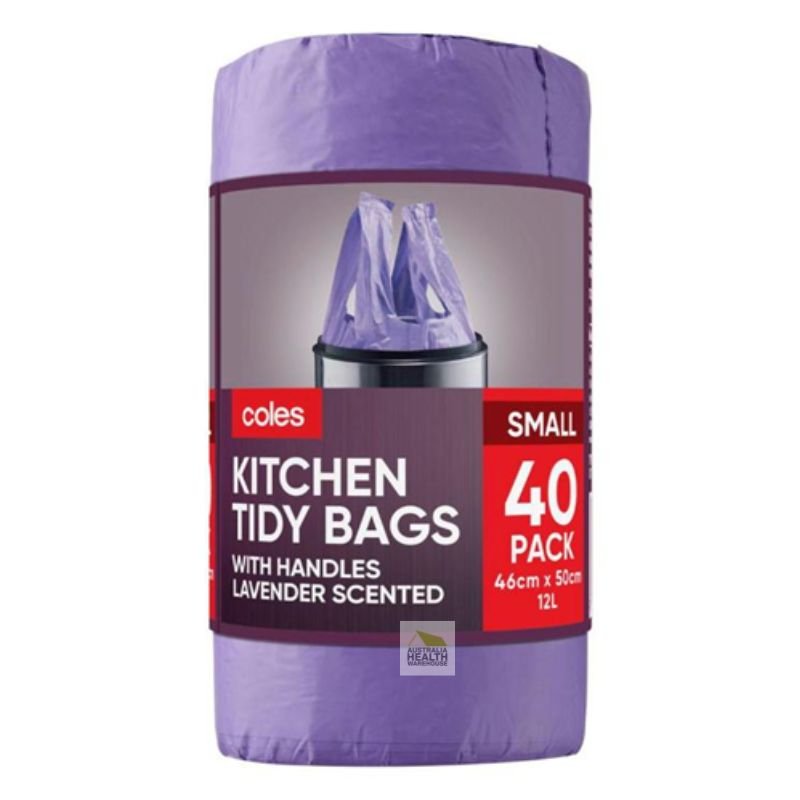 Coles Kitchen Tidy Bag Lavender Small 40 Pack
