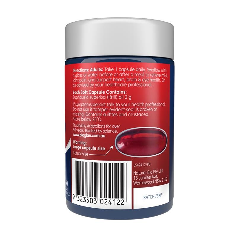 [Expiry: 03/2028] Bioglan Red Krill Oil 2000mg 30 Capsules