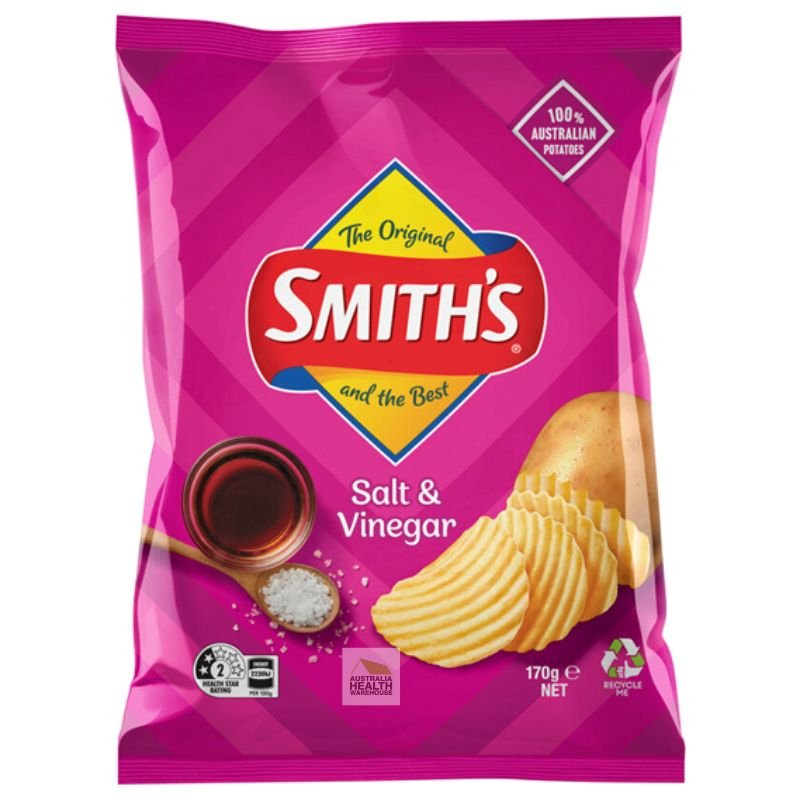 [CLEARANCE Expiry: 01/02/2026] Smith's Crinkle Cut Salt And Vinegar Potato Chips 170g