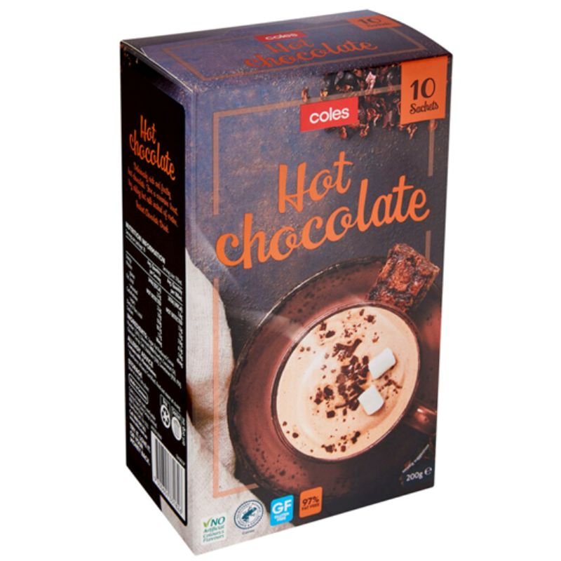 [Expiry Date: 15/07/2027] Coles Hot Chocolate Sachets 10 pack