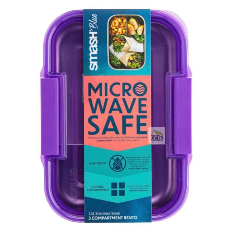 Smash Blue Stainless Steel Bento Box 1300mL (Purple)