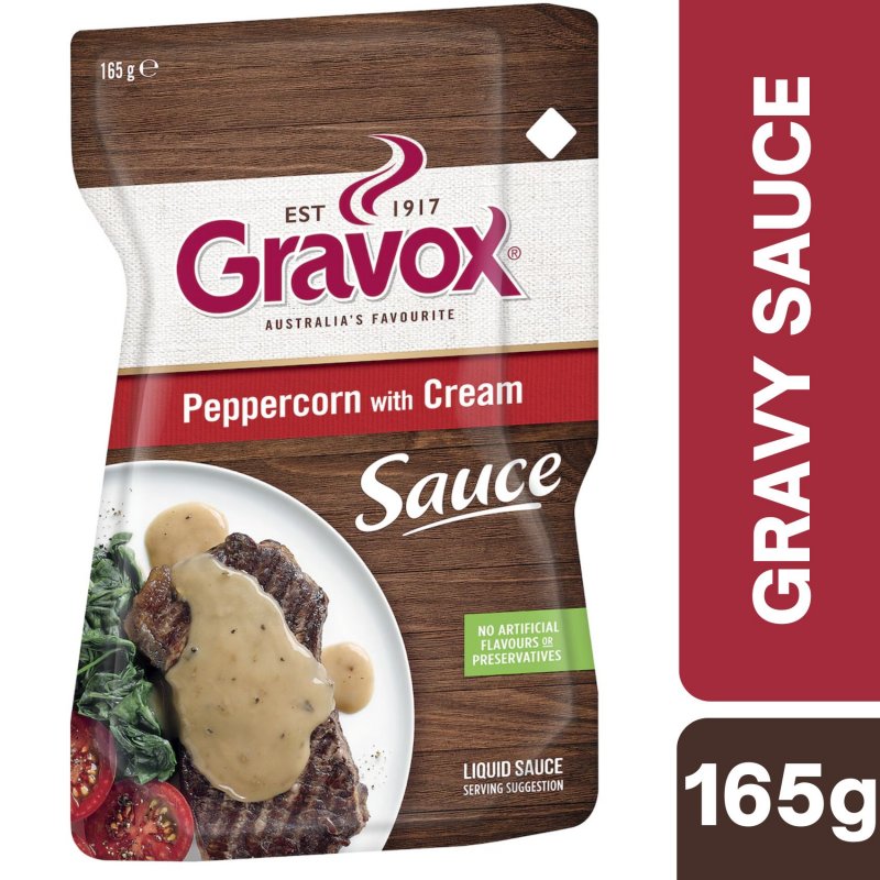 [Expiry Date: 26/08/2027] Gravox Peppercorn with Cream Sauce Liquid Pouch 165g