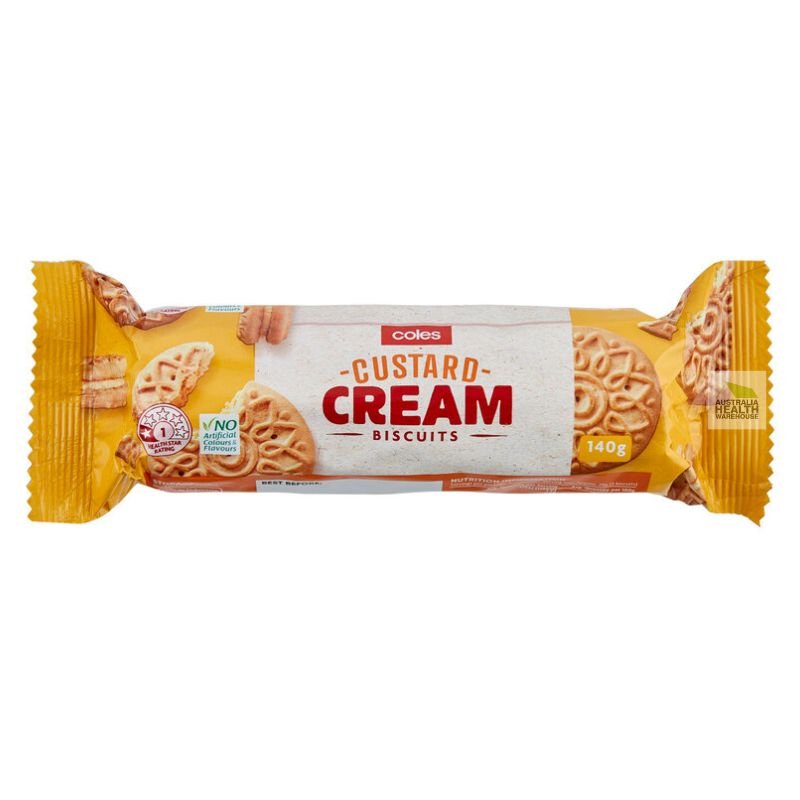 Coles Custard Cream Biscuits 140g