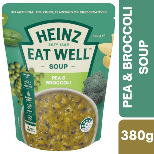 [Expiry Date: 26/02/2027] Heinz Eat Well Soup Pouch Pea & Broccoli 380g
