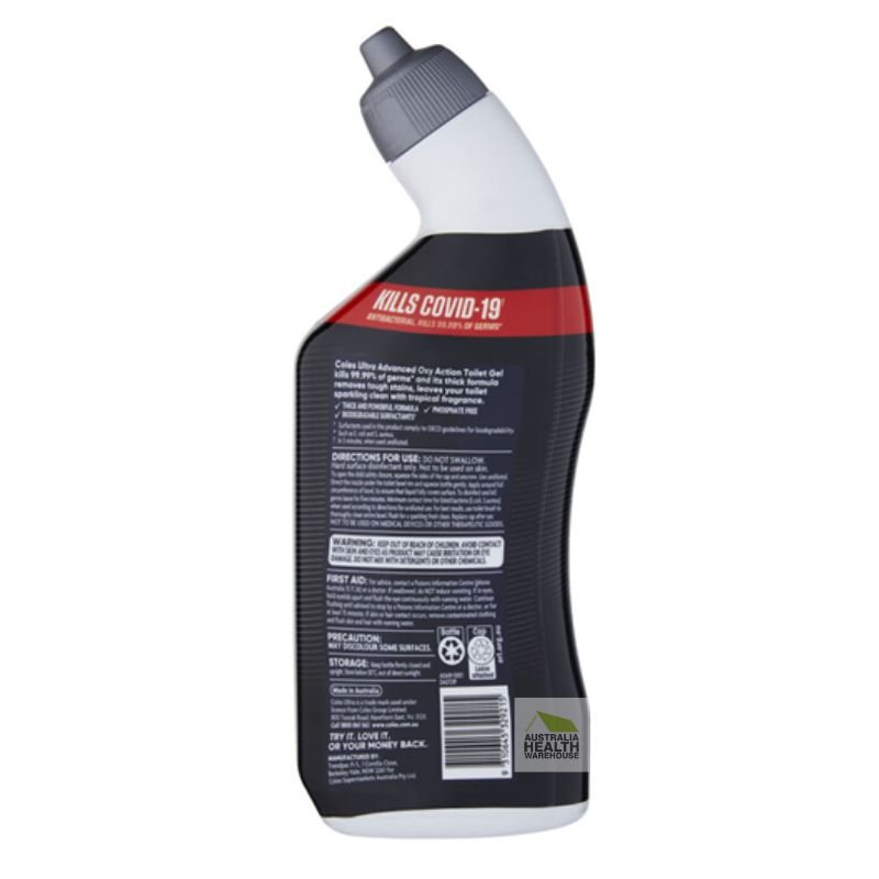 [CLEARANCE Expiry Date: 05/08/2026] Coles Ultra Advanced Oxi Action Toilet Gel Tropical Berry 700mL