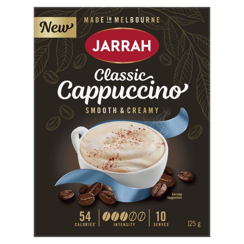 [Expiry: 23/12/2026] Jarrah Cappuccino Satchets 10 Pack 125g