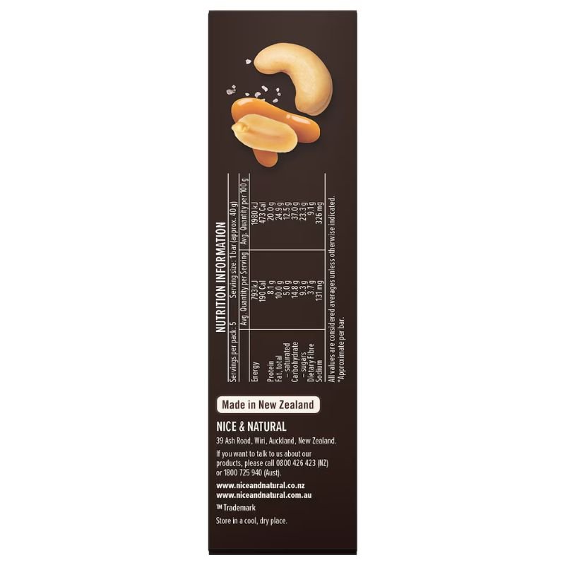 Nice & Natural Deluxe Protein Bar Salted Caramel Cashew & Choc 5 Pack 200g