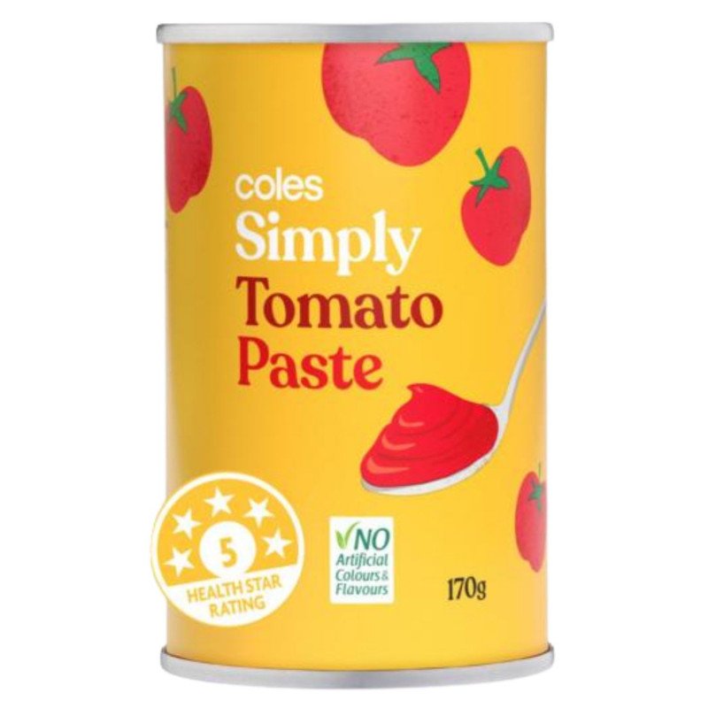 [Expiry Date: 02/01/2028] Coles Simply Tomato Paste 170g