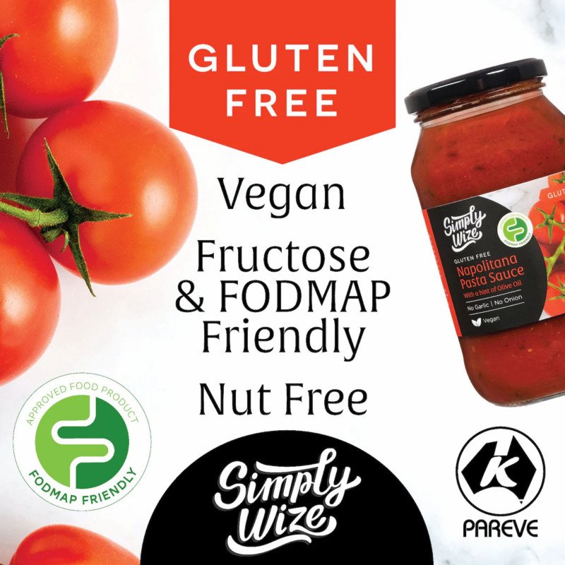 [Expiry Date: 15/12/2027] Simply Wize Gluten Free Napolitana Pasta Sauce 500g