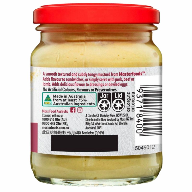 [Expiry Date: 25/04/2027] MasterFoods Dijon Mustard 170g