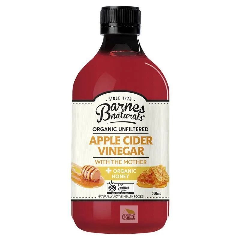 [Expiry: 01/2027] Barnes Naturals Organic Apple Cider Vinegar with the Mother + Organic Honey 500mL