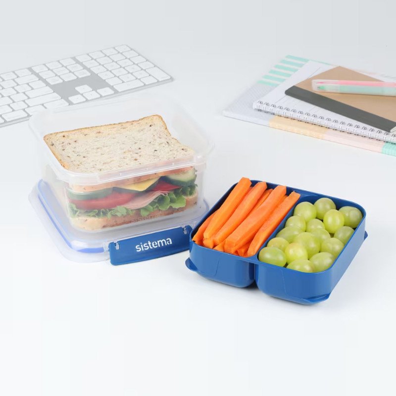 Sistema To Go Rectangle Stax Food Container 1.15 Litre (Blue)