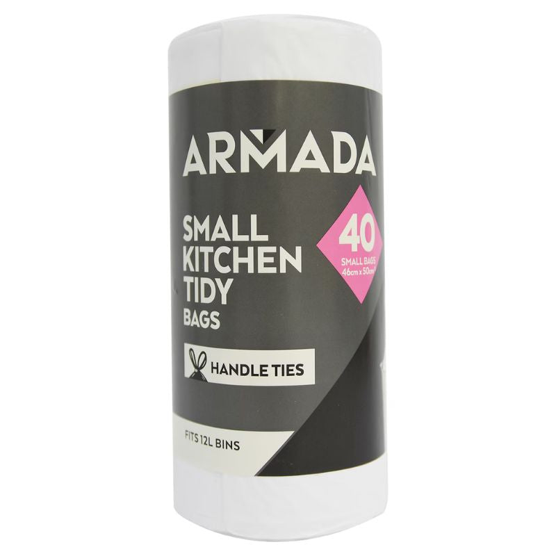 Armada Kitchen Tidy Bags With Handle Ties Small Roll 40 pack
