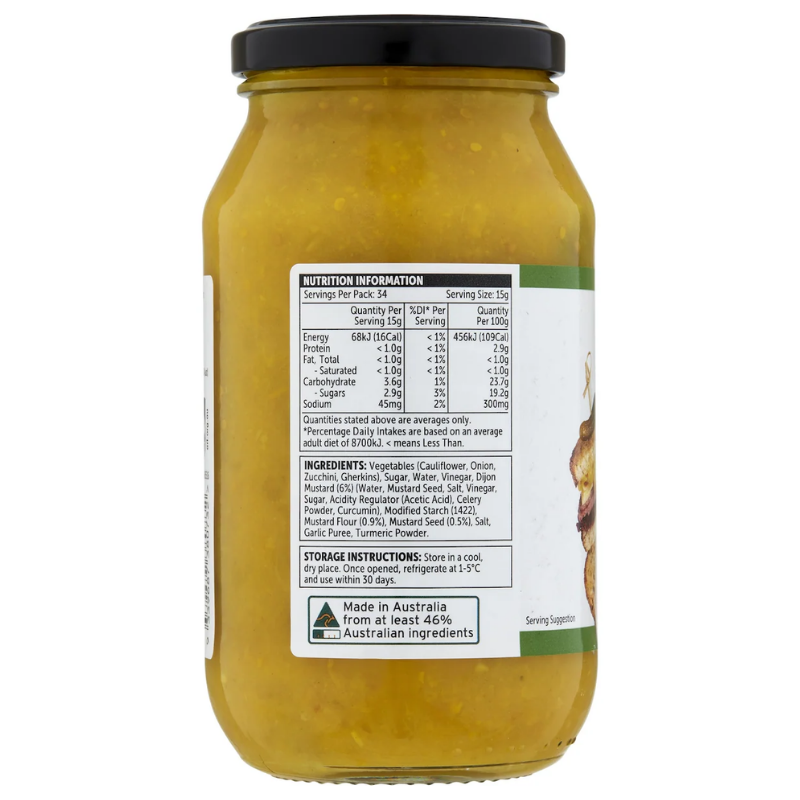 [Expiry Date: 08/01/2028]  Woolworths Sweet Mustard Pickles 520g