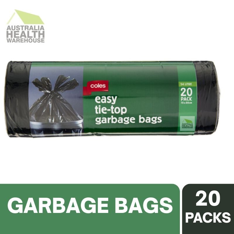 Coles Easy Tie Top Garbage Bags 20 Pack