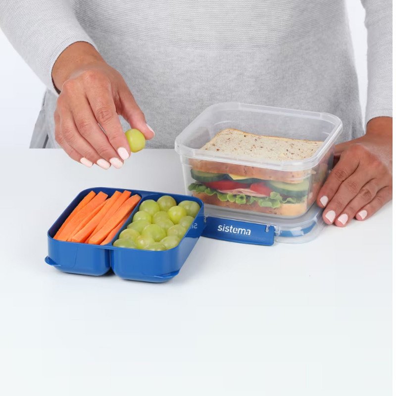 Sistema To Go Rectangle Stax Food Container 1.15 Litre (Blue)