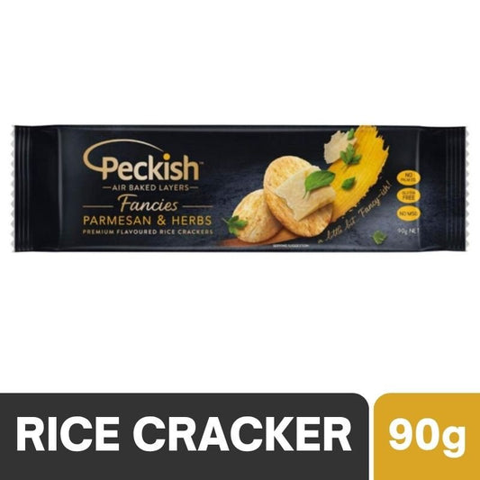 [Expiry Date: 20/05/2027] Peckish Fancies Parmesan & Herbs Rice Crackers 90g