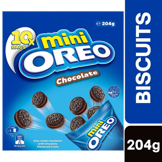 [Expiry Date: 16/05/2027] Oreo Mini Cookies Chocolate Bags 10 Pack 204g