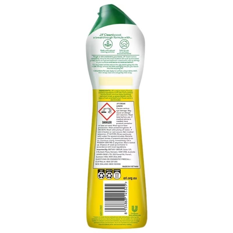 Jif Cream Cleanser With Micro Particles Lemon 500mL