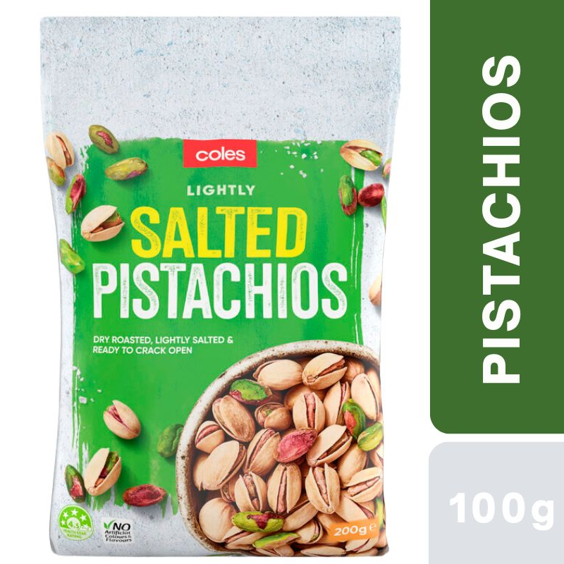 [CLEARANCE Expiry: 19/08/2026] Coles Roasted & Salted Pistachios 200g