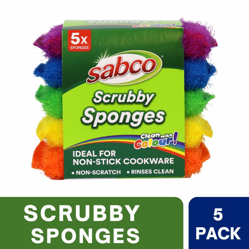 Sabco Scrubby Sponges Rainbow 5 Pack