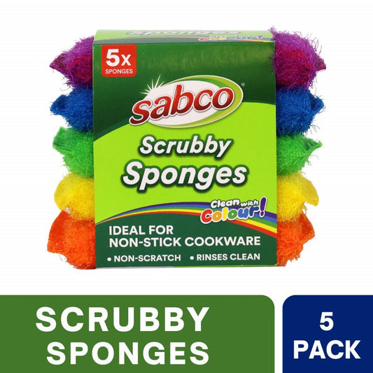 Sabco Scrubby Sponges Rainbow 5 Pack