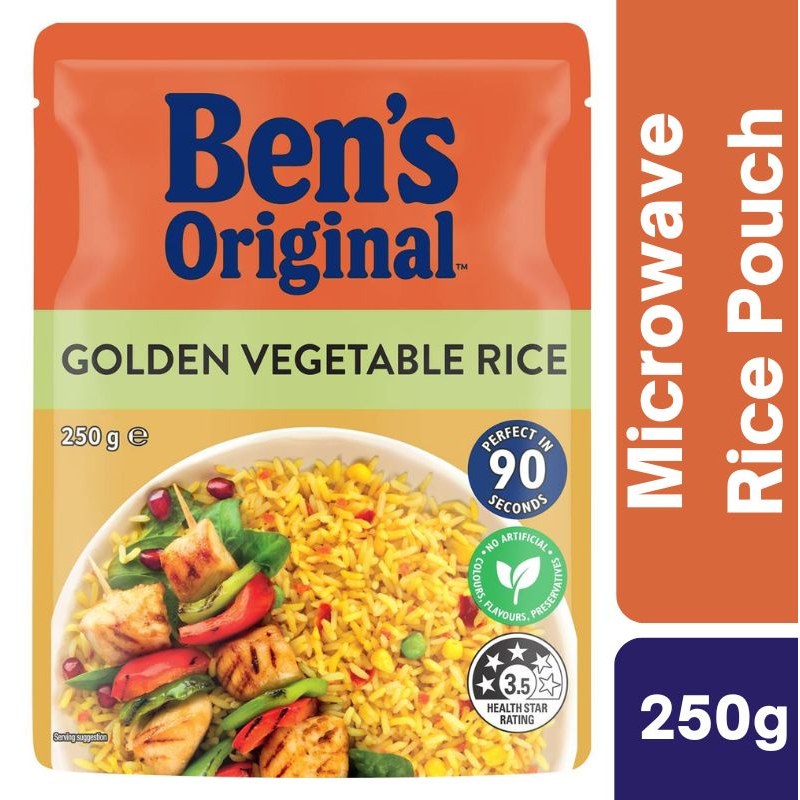 [Expiry Date: 18/01/2027] Ben's Original Golden Vegetable Rice Microwave Rice Pouch 250g